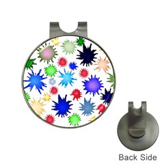 Inks Drops Black Colorful Paint Hat Clips with Golf Markers