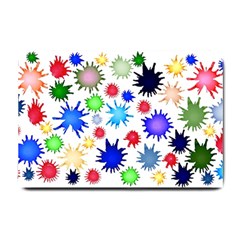 Inks Drops Black Colorful Paint Small Doormat  by Pakrebo