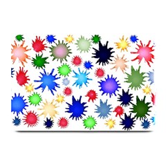 Inks Drops Black Colorful Paint Plate Mats