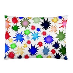 Inks Drops Black Colorful Paint Pillow Case by Pakrebo