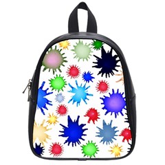 Inks Drops Black Colorful Paint School Bag (Small)