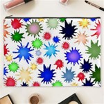 Inks Drops Black Colorful Paint Cosmetic Bag (XXXL) Front