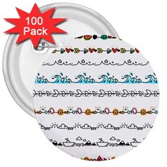 Decoration Element Style Pattern 3  Buttons (100 Pack)  by Pakrebo