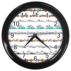 Decoration Element Style Pattern Wall Clock (black) by Pakrebo