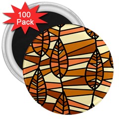 Autumn Leaf Mosaic Seamless 3  Magnets (100 Pack) by Pakrebo