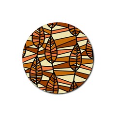 Autumn Leaf Mosaic Seamless Rubber Round Coaster (4 Pack)  by Pakrebo