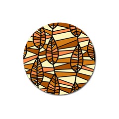 Autumn Leaf Mosaic Seamless Magnet 3  (round) by Pakrebo