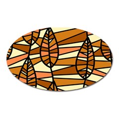 Autumn Leaf Mosaic Seamless Oval Magnet by Pakrebo