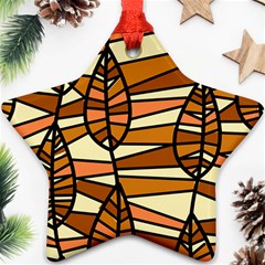 Autumn Leaf Mosaic Seamless Star Ornament (two Sides) by Pakrebo