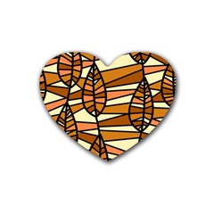 Autumn Leaf Mosaic Seamless Heart Coaster (4 Pack)  by Pakrebo