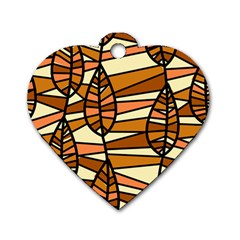 Autumn Leaf Mosaic Seamless Dog Tag Heart (two Sides) by Pakrebo