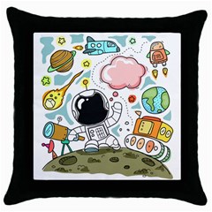 Sketch Cute Child Funny Throw Pillow Case (black) by Pakrebo