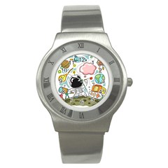 Sketch Cute Child Funny Stainless Steel Watch by Pakrebo