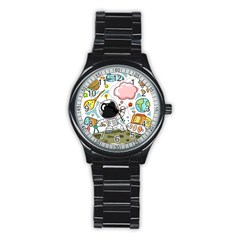 Sketch Cute Child Funny Stainless Steel Round Watch by Pakrebo