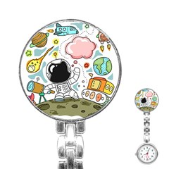 Sketch Cute Child Funny Stainless Steel Nurses Watch by Pakrebo