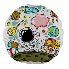 Sketch Cute Child Funny Large 18  Premium Flano Round Cushions