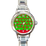 Keyboard Keys Computer Input Pc Round Italian Charm Watch Front