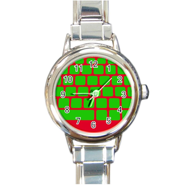 Keyboard Keys Computer Input Pc Round Italian Charm Watch