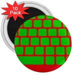 Keyboard Keys Computer Input Pc 3  Magnets (10 pack)  Front