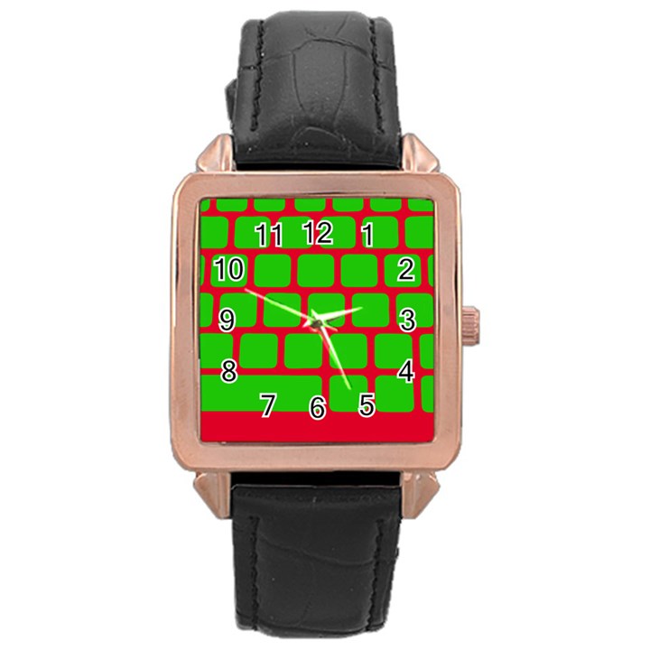 Keyboard Keys Computer Input Pc Rose Gold Leather Watch 