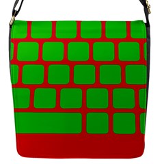 Keyboard Keys Computer Input Pc Flap Closure Messenger Bag (S)