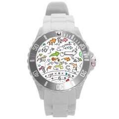 Desktop Pattern Art Graphic Design Round Plastic Sport Watch (l) by Pakrebo