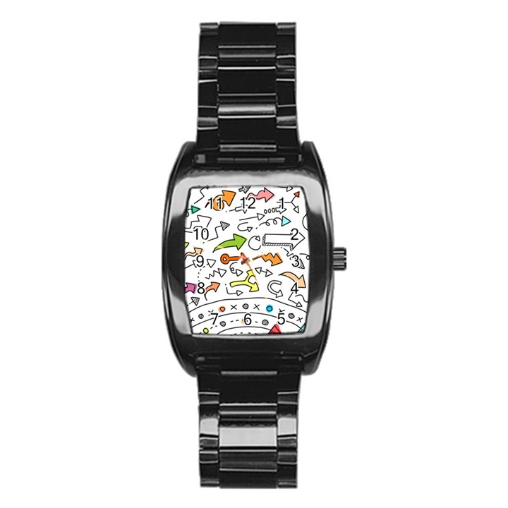 Desktop Pattern Art Graphic Design Stainless Steel Barrel Watch