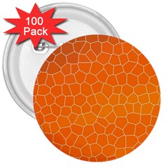 Orange Mosaic Structure Background 3  Buttons (100 Pack)  by Pakrebo