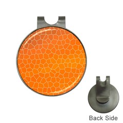 Orange Mosaic Structure Background Hat Clips With Golf Markers by Pakrebo