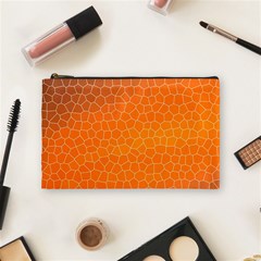 Orange Mosaic Structure Background Cosmetic Bag (medium) by Pakrebo