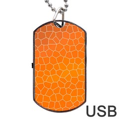 Orange Mosaic Structure Background Dog Tag Usb Flash (one Side) by Pakrebo