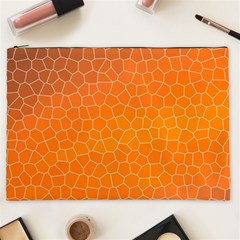 Orange Mosaic Structure Background Cosmetic Bag (xxl) by Pakrebo