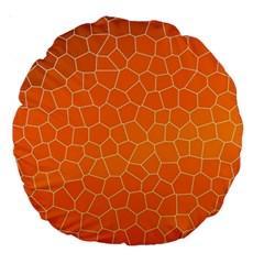 Orange Mosaic Structure Background Large 18  Premium Round Cushions by Pakrebo