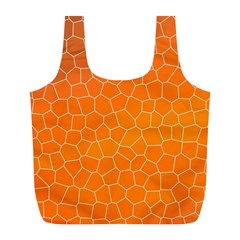 Orange Mosaic Structure Background Full Print Recycle Bag (l) by Pakrebo