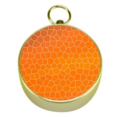 Orange Mosaic Structure Background Gold Compasses by Pakrebo