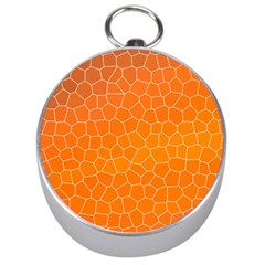 Orange Mosaic Structure Background Silver Compasses by Pakrebo