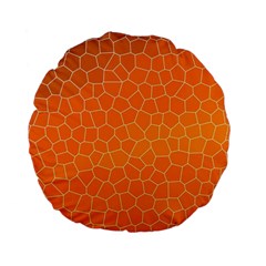 Orange Mosaic Structure Background Standard 15  Premium Flano Round Cushions by Pakrebo