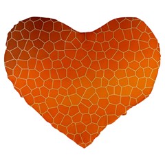 Orange Mosaic Structure Background Large 19  Premium Flano Heart Shape Cushions by Pakrebo