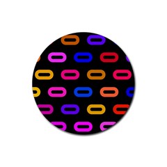 Pattern Background Structure Black Rubber Coaster (round)  by Pakrebo