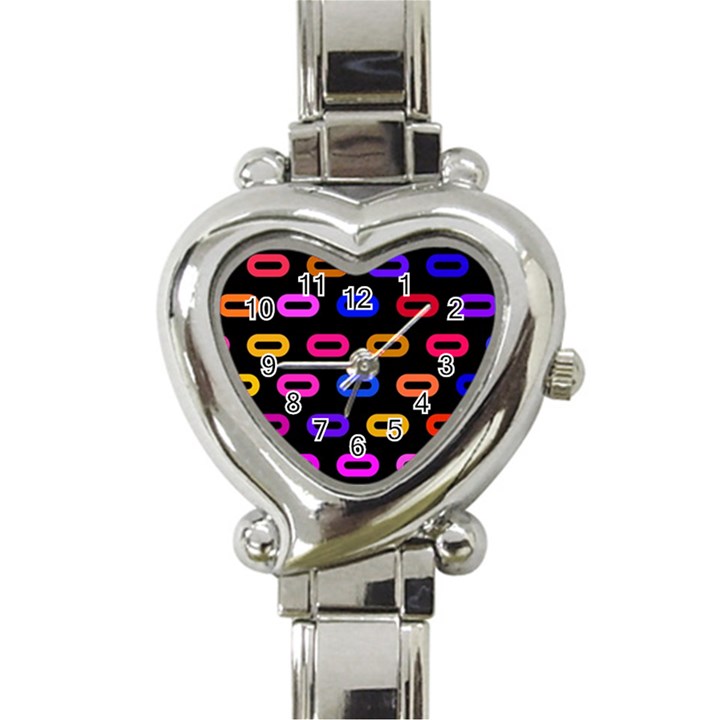 Pattern Background Structure Black Heart Italian Charm Watch