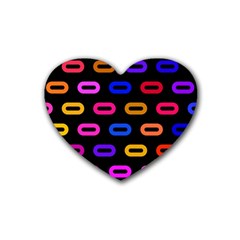 Pattern Background Structure Black Rubber Coaster (heart)  by Pakrebo