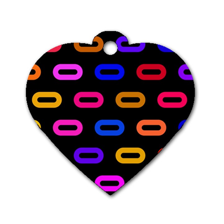 Pattern Background Structure Black Dog Tag Heart (Two Sides)