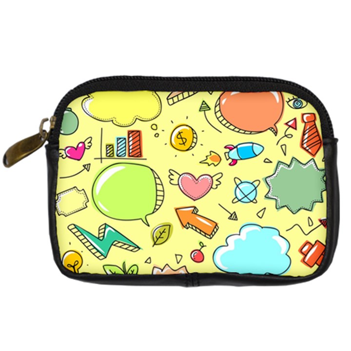 Cute Sketch Child Graphic Funny Digital Camera Leather Case