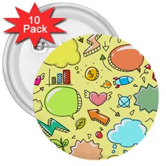 Cute Sketch Child Graphic Funny 3  Buttons (10 Pack)  by Pakrebo