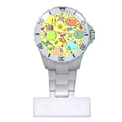 Cute Sketch Child Graphic Funny Plastic Nurses Watch by Pakrebo