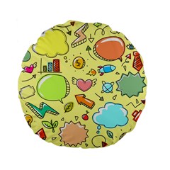 Cute Sketch Child Graphic Funny Standard 15  Premium Flano Round Cushions by Pakrebo