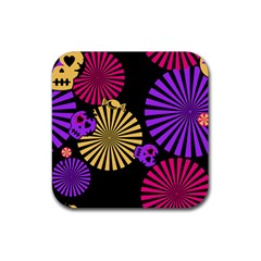 Seamless Halloween Day Of The Dead Rubber Coaster (square)  by Pakrebo