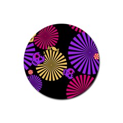 Seamless Halloween Day Of The Dead Rubber Coaster (round)  by Pakrebo