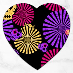 Seamless Halloween Day Of The Dead Jigsaw Puzzle (heart) by Pakrebo