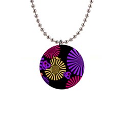 Seamless Halloween Day Of The Dead 1  Button Necklace by Pakrebo